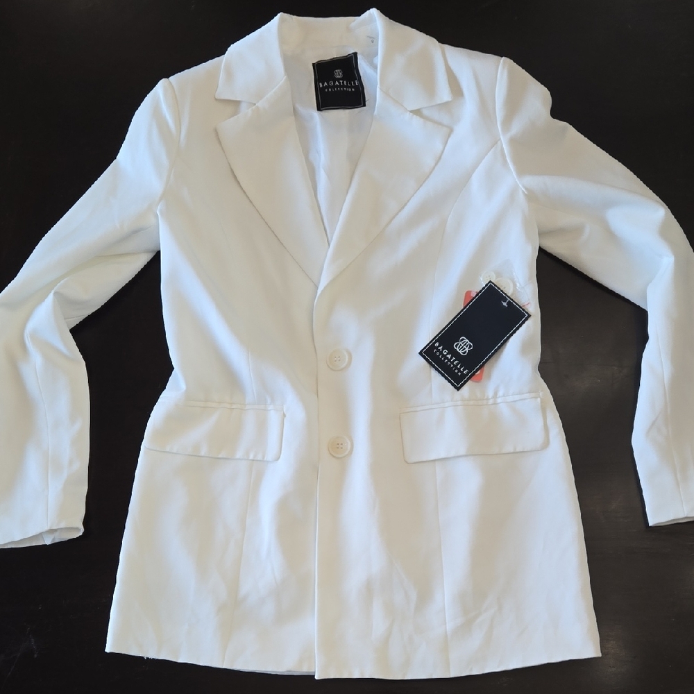 Bagatelle Women's Ivory Cream Blazer Coat